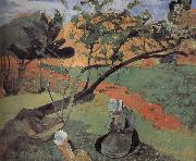 Paul Gauguin Brittany landscape painting